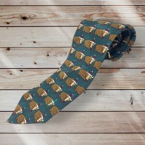 Roper Western Bovine XMAS Christmas Tie 100% Silk